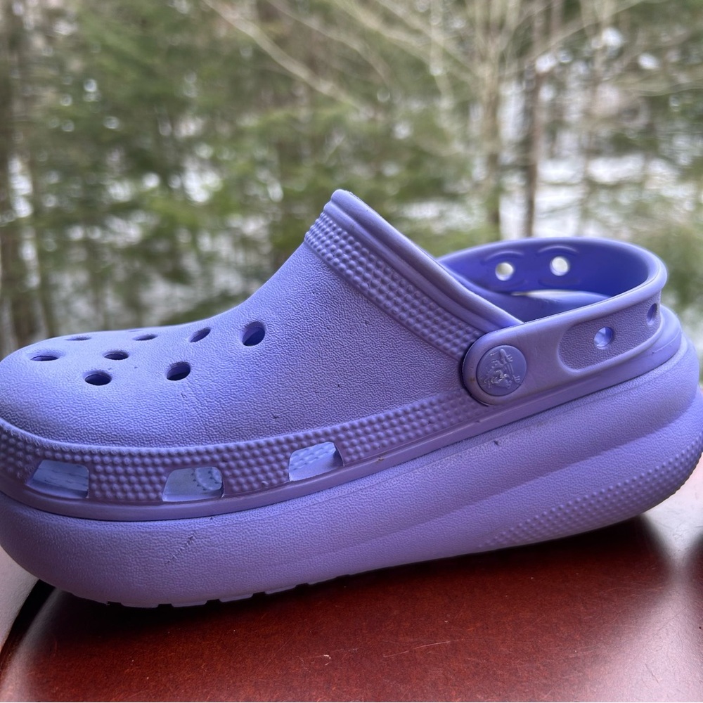 Crocs Kids Platform Clogs Lavender Purple | Size J1 | Jellyfish Charm - Picture 7 of 10